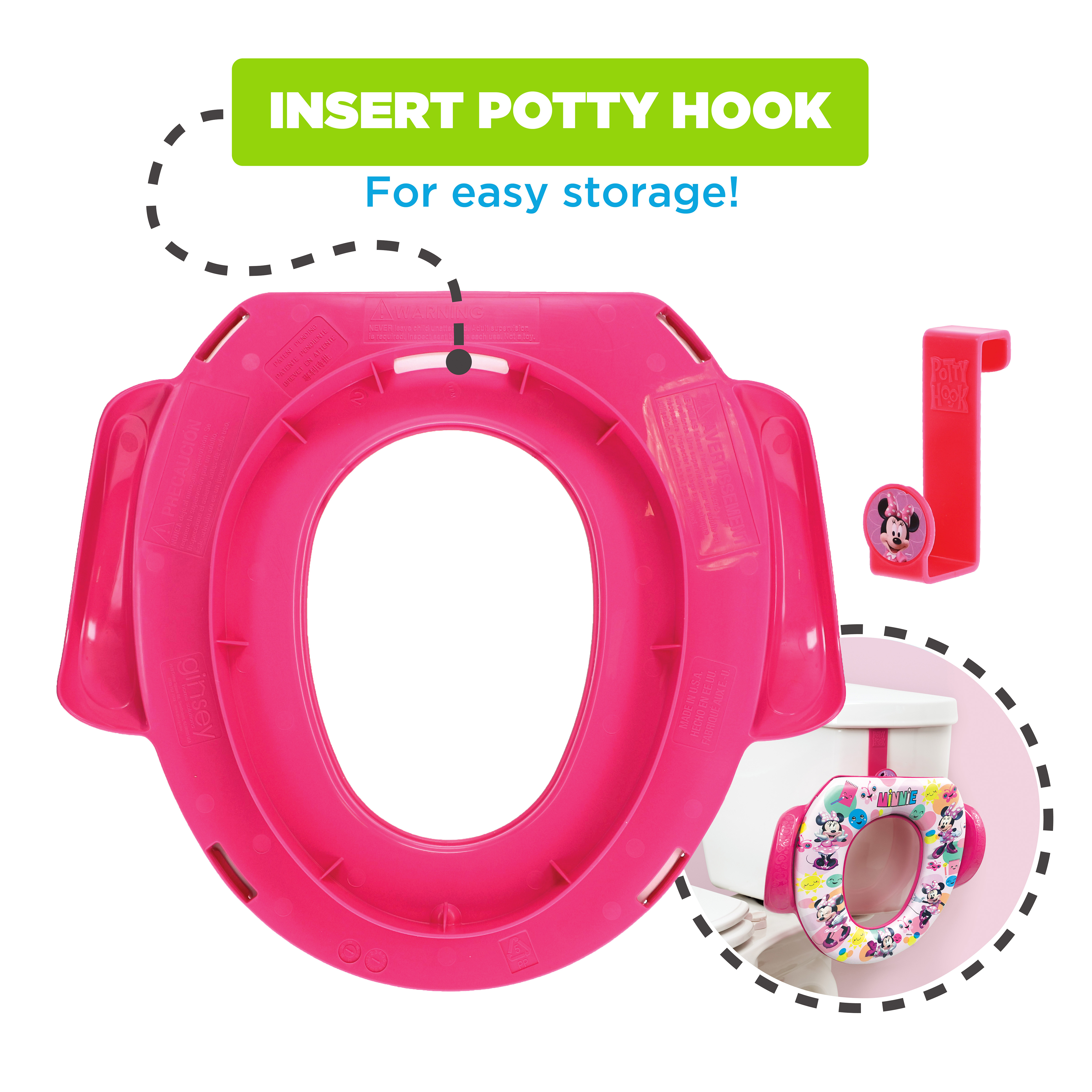 ที่รองชักโครกเด็ก ลายมินนี่ เม้าท์ Disney Minnie Mouse "Pop Attitude" Soft Potty Seat with Potty Hook