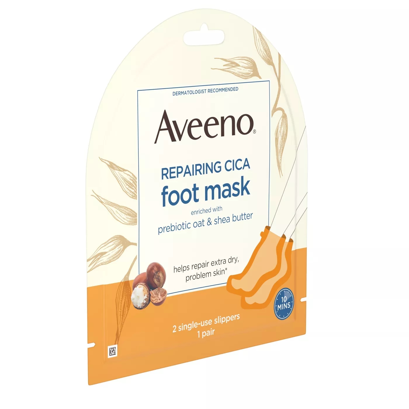 แผ่นมาส์กเท้า Aveeno Repairing Cica Moisturizing Foot Mask เพิ่มความชุ่มชื้นให้ฝ่าเท้า