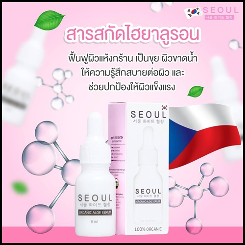 เซรั่มโซล Seoul Organic Aloe Serum เซรั่มอโลออร์แกนิค เข้มข้น