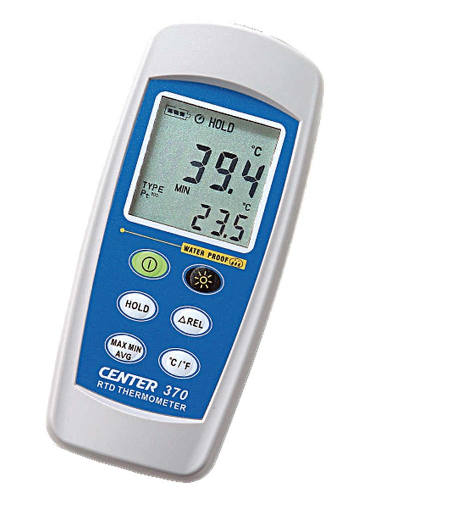 Center รุ่น370-RTDมิเตอร์วัดอุณหภูมิแบบพกพาThermometer complete with Probe(Waterproof),Meas.range:-100～300°C;-148～572°F