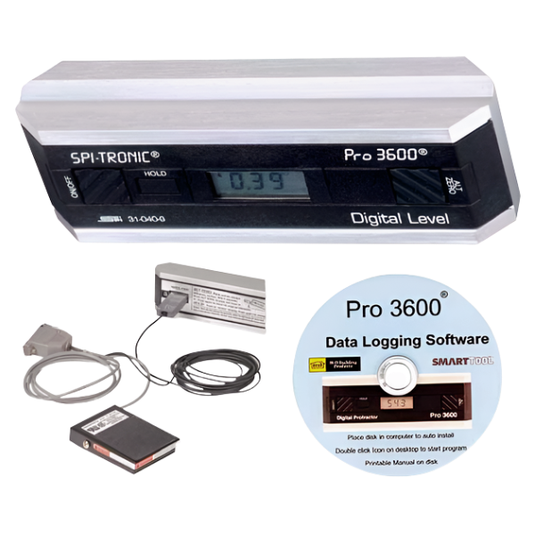 SPI รุ่นPRO-3600-Kit(31-040-9)เครื่องวัดและบันทึกค่าข้อมูลสำหรับองศาและมุมแบบดิจิตอล,Digital Level SPC Output,SPC Cable Foot-switch(31-041-7),w/data logger software(31-029-2)