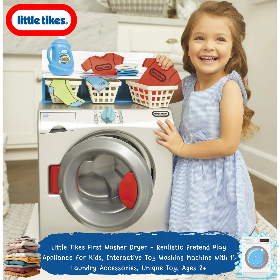 นำเข้า 🇺🇸 ✨🧺 มาเล่นซักผ้ากันเถอะ เครื่องซักผ้าจำลองสุดสมจริงจาก Little Tikes First Washer Dryer👕✨ ราคา 4,990 บาท