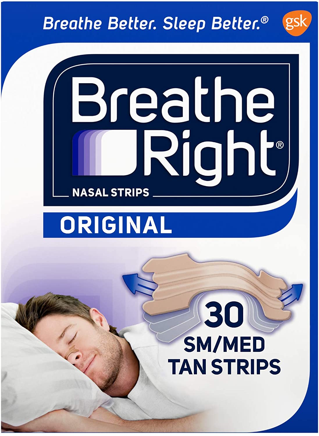 แผ่นแปะหยุดการกรน Breathe Right ® Nasal Strips เพื่อลดหรือหยุดการกรนและอาการคัดจมูก – 30 ชิ้น ราคา 600 บาท