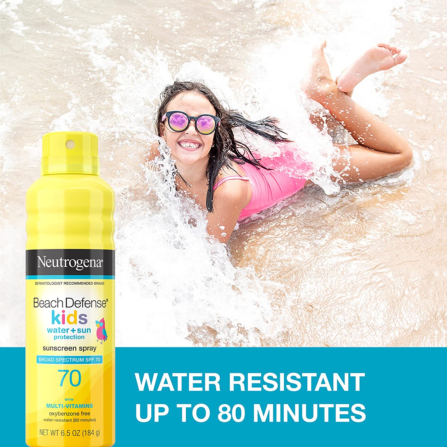 NEW✨ สเปรย์กันแดดสำหรับเด็กNeutrogena Beach Defense Kids Sunscreen Spray SPF 70 + ราคา 790 บาท