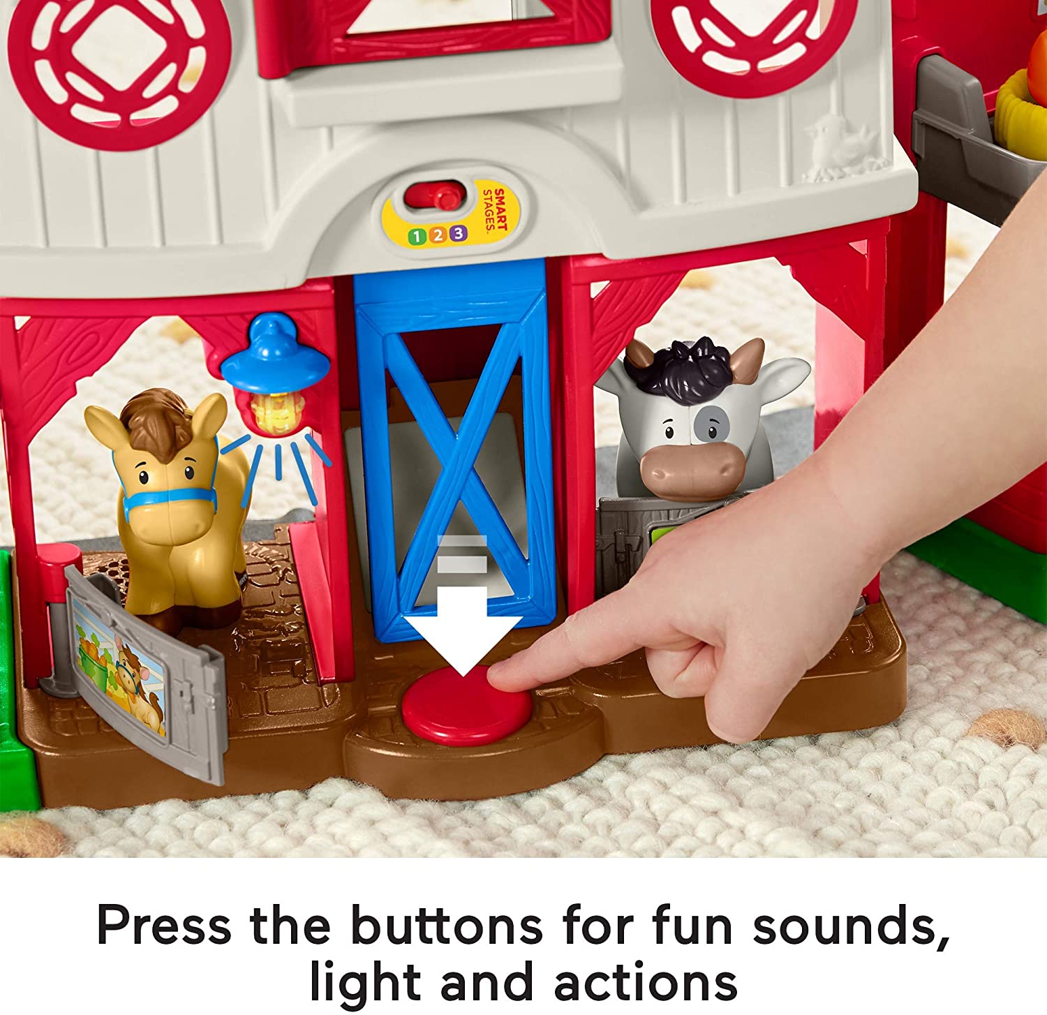 ฟาร์มปศุสัตว์ของเล่น แสนสนุก Fisher-Price Little People Care for Animal Farm Playset with Smart Stages