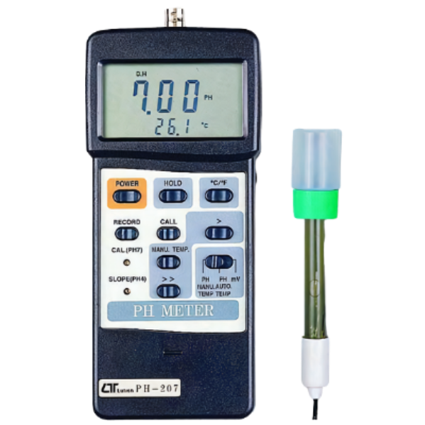 Lutron รุ่นPH-207เครื่องวัดค่าpH,mVและเกจทดสอบอุณหภูมิ,Intelligent PH Meter pH,mV,Temperature Tester Gauge