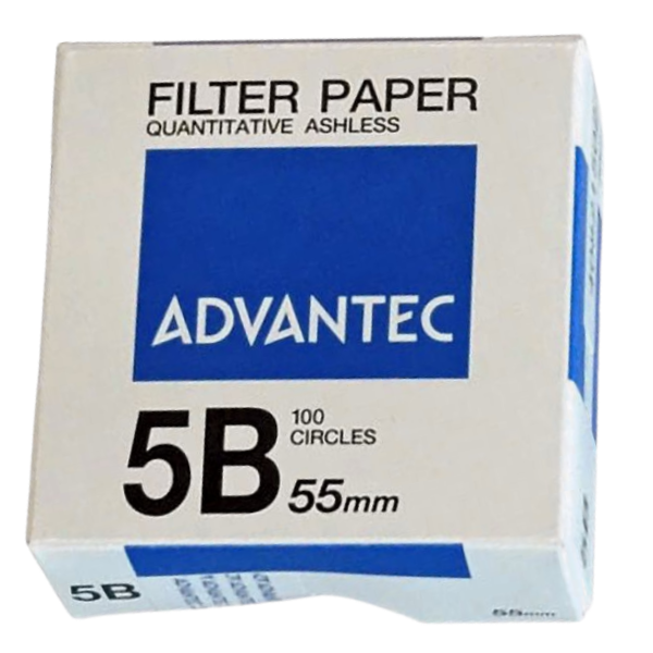 Advantec รหัสสินค้าNo.5B-55กระดาษกรอง,Filter paper,Quantitative Filters Papers,No.5B,Ø55mm,Cat.no.01521055,(1pk/100sheets)