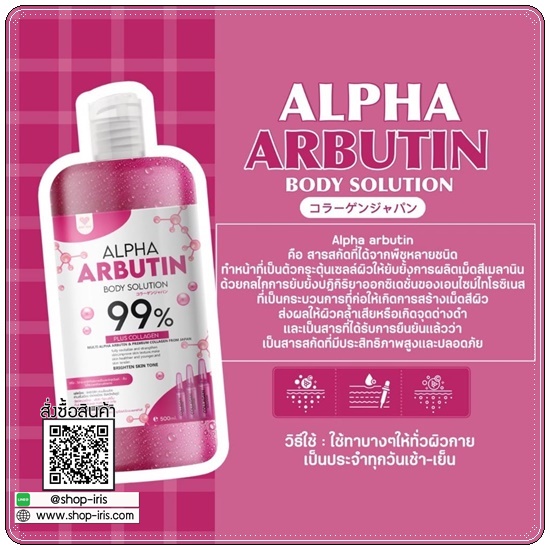 ไลท์ยู อัลฟ่าอาร์บูตินบอดี้โซลูชั่น Alpha Arbutin Body Solution