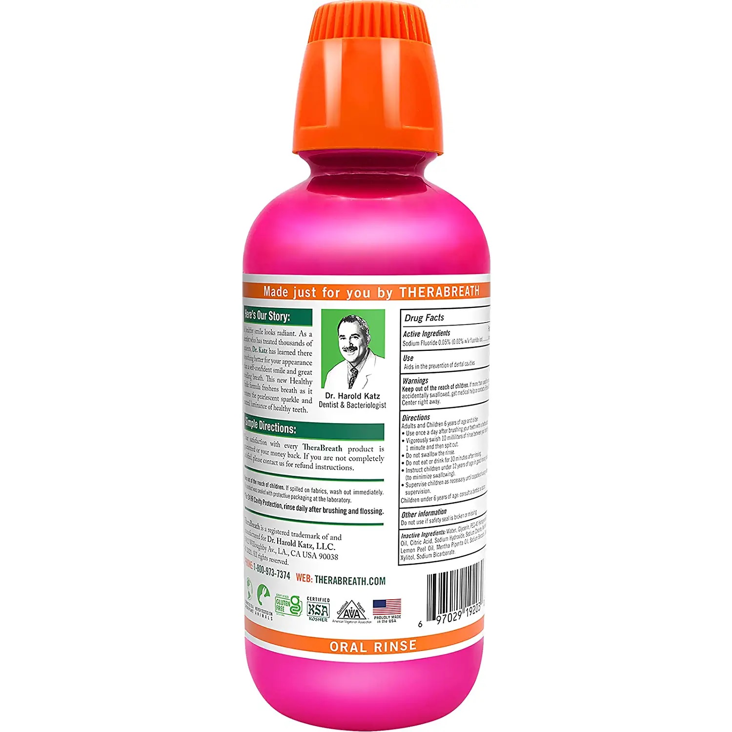 น้ำยาบ้วนปาก TheraBreath Healthy Smile Dentist Formulated 24-Hour Oral Rinse, Sparkle Mint, 16 Ounce ราคา 500 บาท