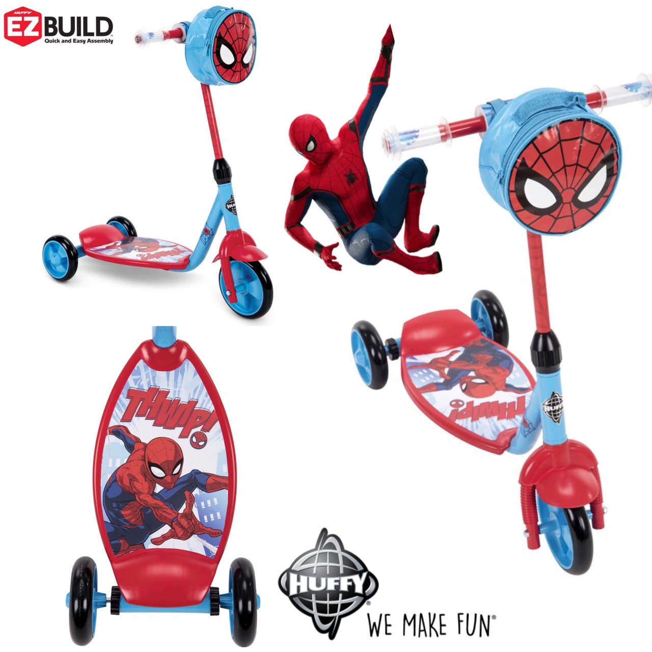 Disney Minnie Girls' 3-Wheel Preschool Scooter, by Huffy สกู๊ตเตอร์ Spider-Man จาก Huffy ลิขสิทธิ์แท้ USA ราคา 1,990 บาท ส่ง 150
