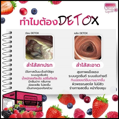 ชามาเชอร์ ชาเบอร์รี่ ดีท็อก Macher Tea Berry Drink