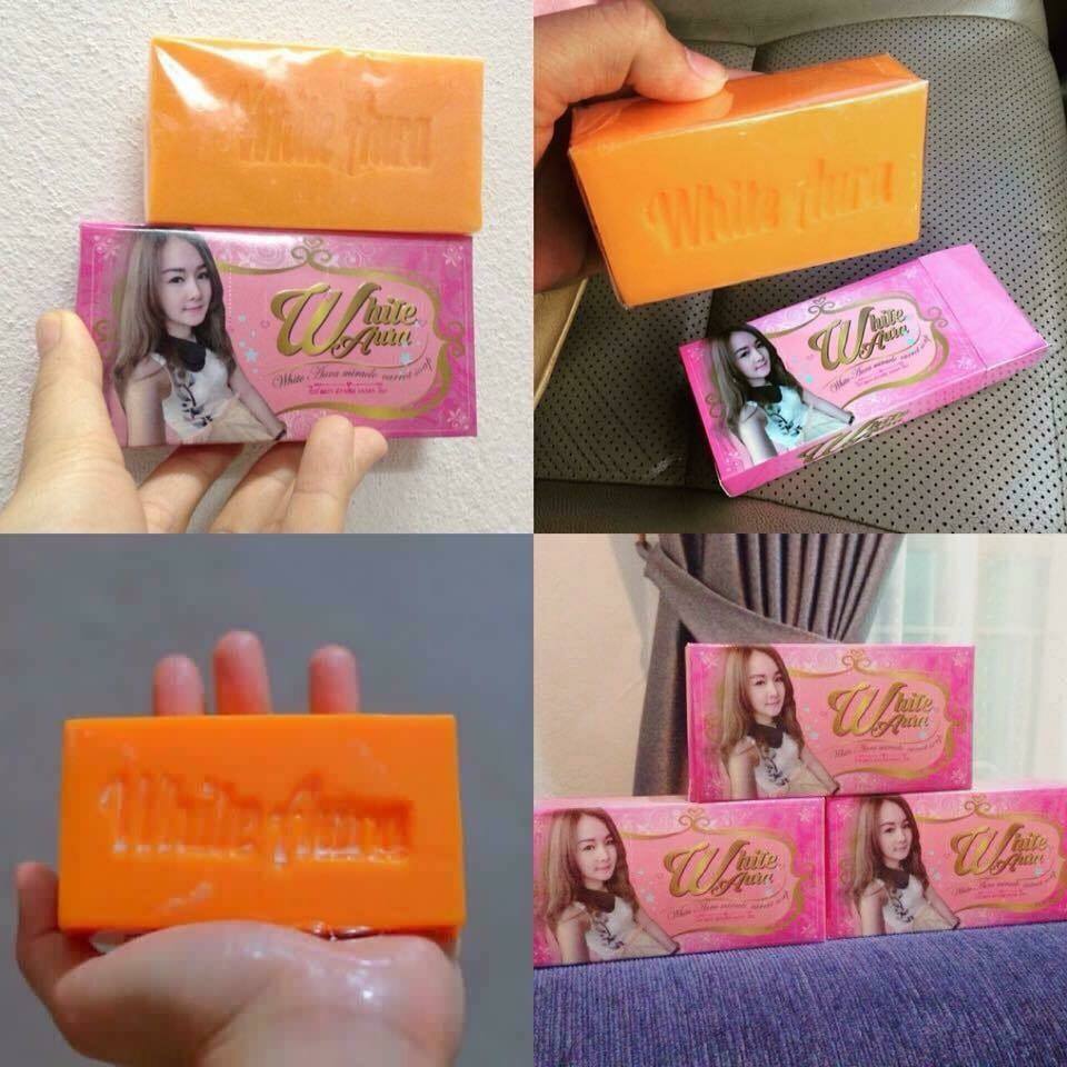 สบู่ไวท์ออร่า สารสกัดจากแครอทแท้ (White aura miracle carrot soap) แพ็คเกตใหม่