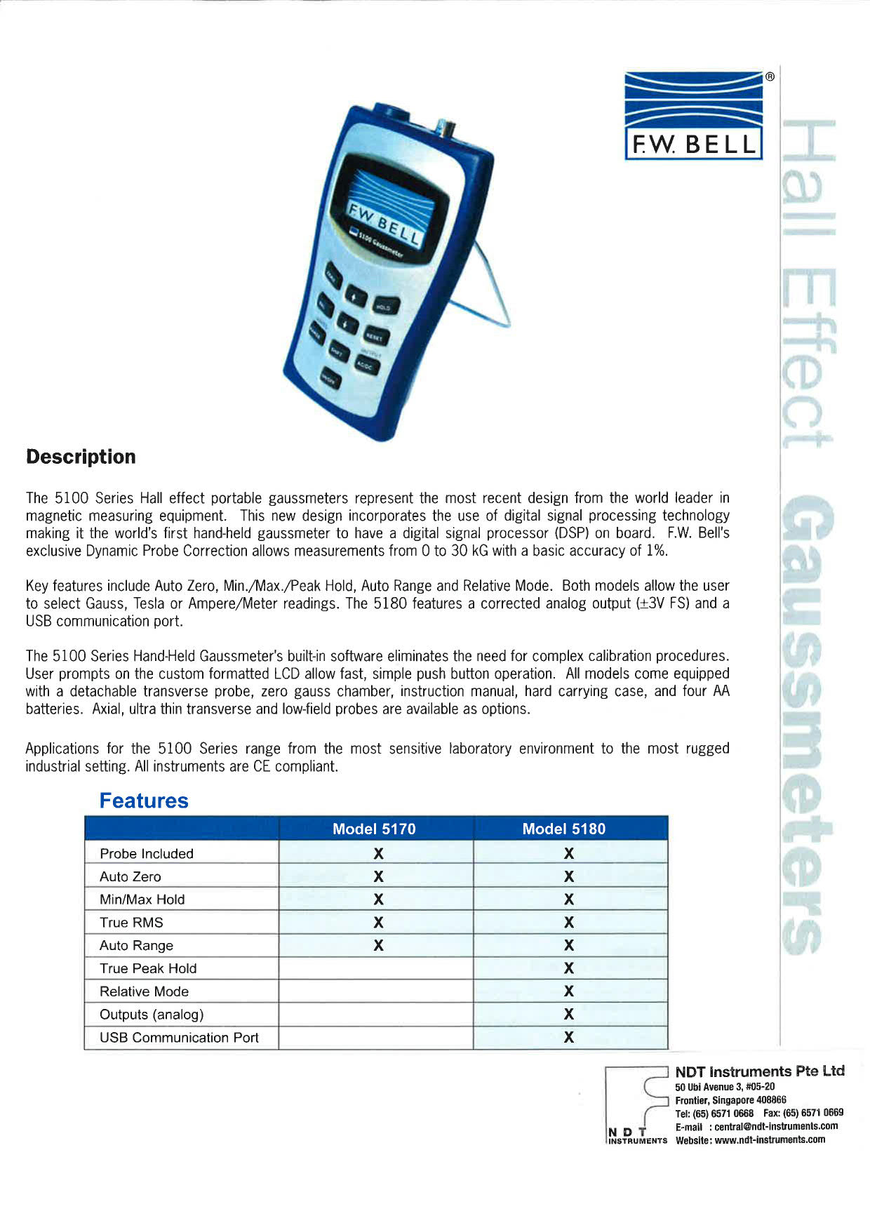 F.W.Bell รุ่น 5185 เครื่องวัดสนามแม่เหล็ก,Gauss Meter DC-25 kHz