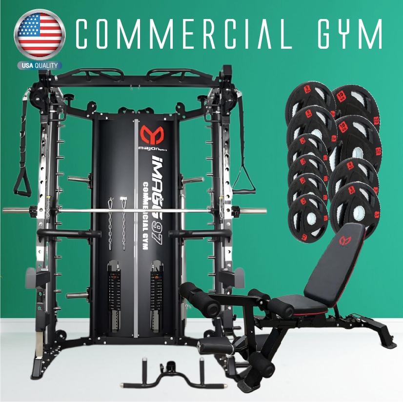 Smith Machine IMAGG 97 + ม้านั่ง819A + แผ่นน้ำหนัก50kg, สมิทแมชชีน
