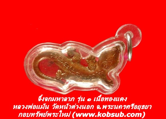 จิ้งจกมหาลาภ รุ่น ๑ เนื้อทองแดง หลวงพ่อแม้น วัดหน้าต่างนอก