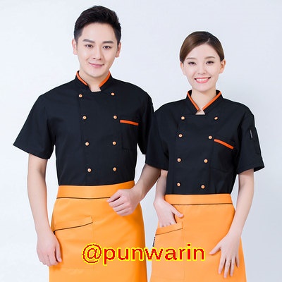 เสื้อเชฟ เสื้อพ่อครัว เสื้อแม่ครัว เสื้อพนักงานทำอาหาร เสื้อกุ๊ก แขนยาว ร้านอาหารญี่ปุ่น สีภาพ M-4XL C6209003 เสื้อตัวเดียว