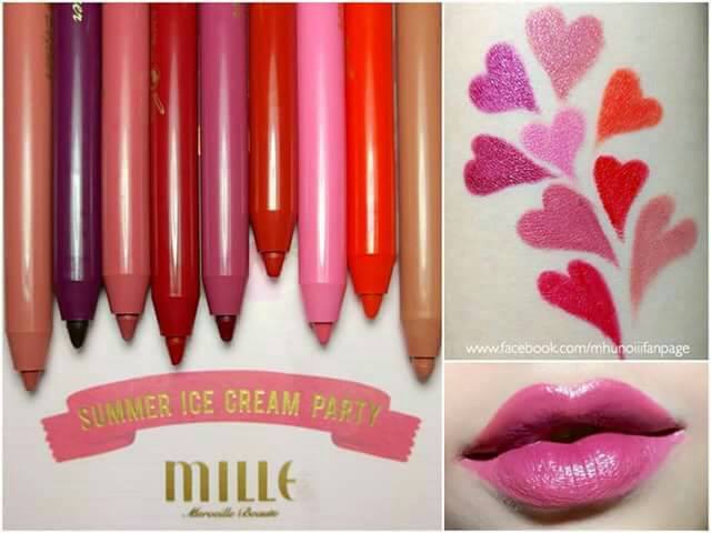 VELVET MATTE LIP DEFINER Summer Ice Cream Party Mille ลิปสติกมาในรูปแบบดินสอแบบหมุน