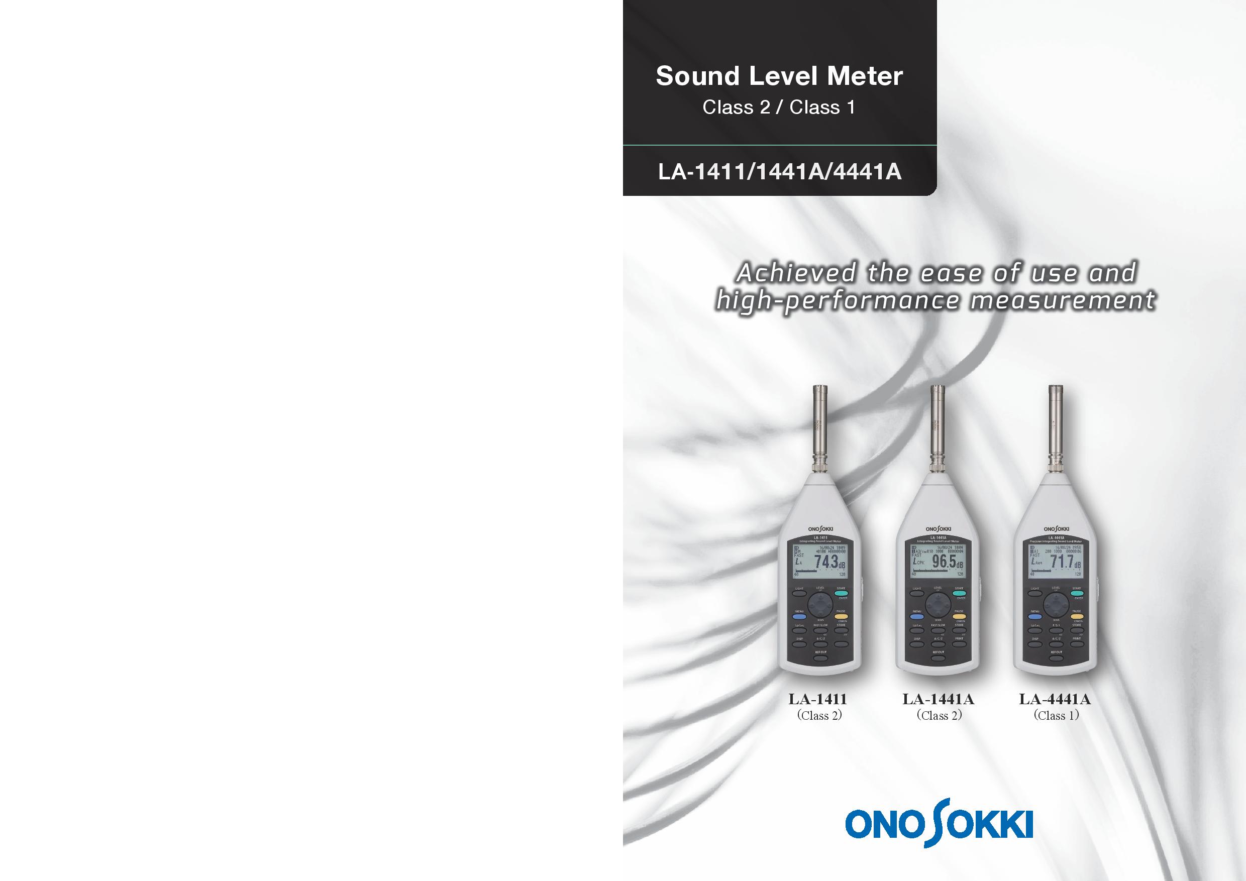 Ono Sokki รุ่นLA-1411เครื่องวัดระดับเสียงความแม่นยำสูงAIntegral average precision sound level meter LA-1411 Class2