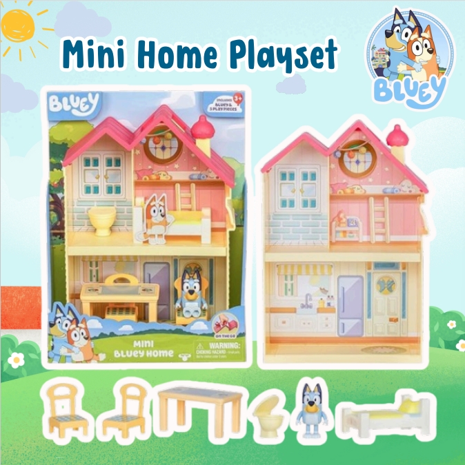 นำเข้า USA BLUEY Mini Home Playset สามห้องที่แตกต่างกัน ห้องครัวห้องนอนและห้องน้ํา รวม ฟิกเกอร์ Bluey เหมาะสําหรับเด็กอายุ 3 ปี ขึ้นไป 1,890 บาท