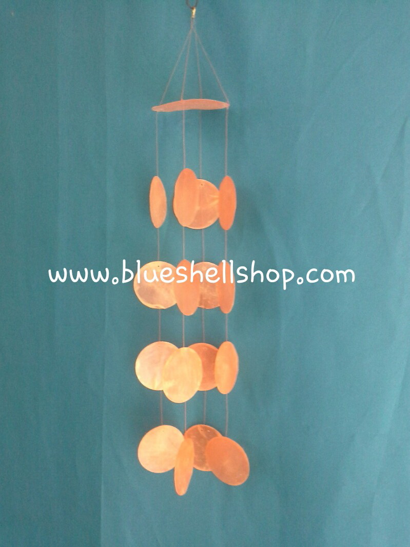 โมบายหอยกระดิ่งลมสีส้ม