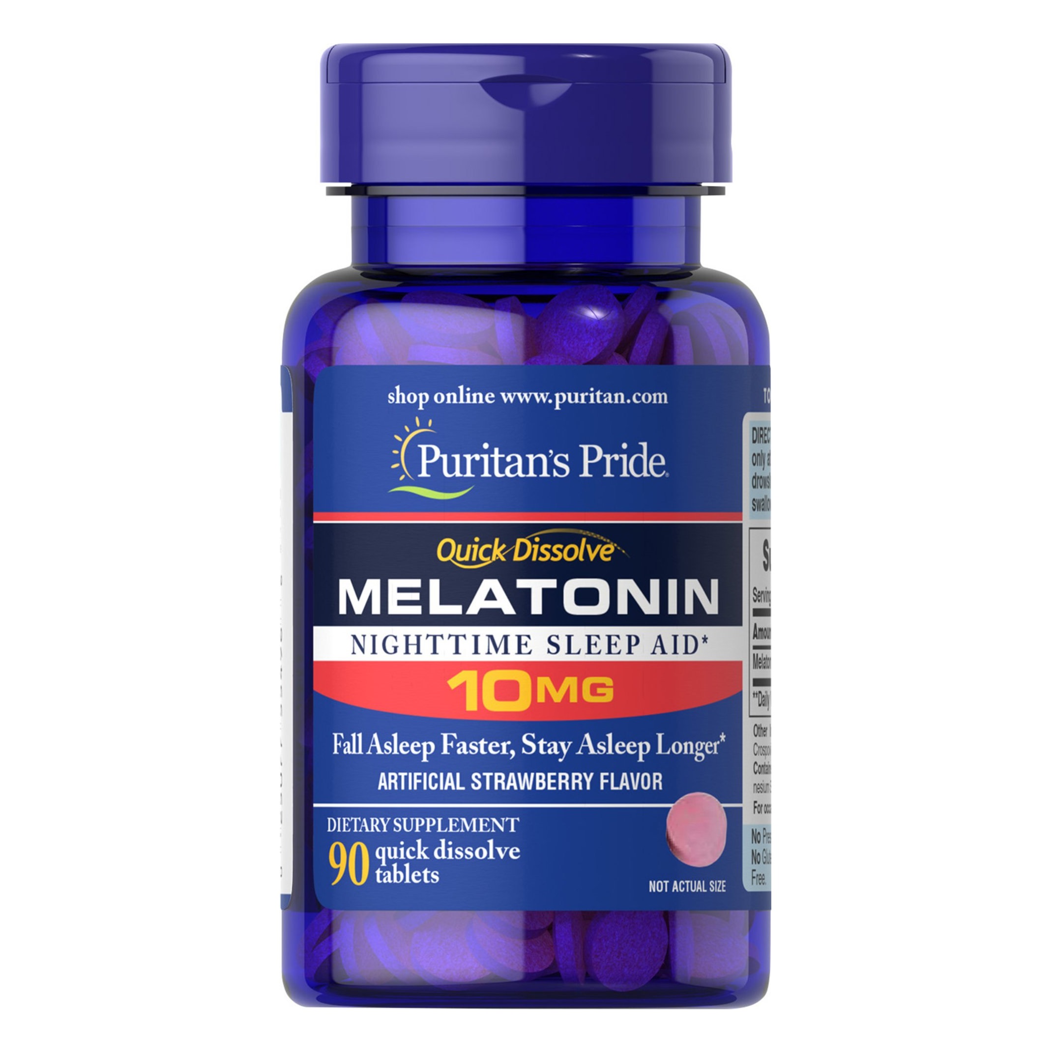PURITAN'S PRIDE :: MELATONIN 10 mg เมลาโทนิน 10 มิลลิกรัม 30-120 แคปซูล เมลาโทนิน ผ่อนคลาย แก้ปัญหานอนไม่หลับ (เลือกขนาดด้านใน) -