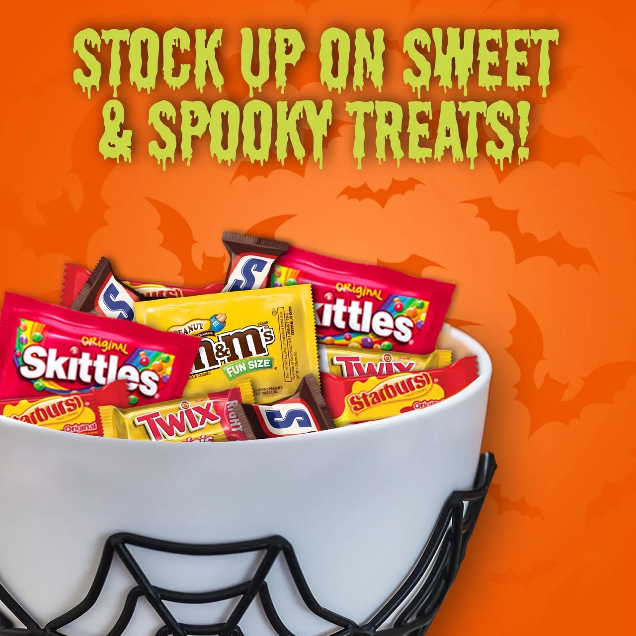 นำเข้า🇺🇸 Halloween treats 🎃👻 M&M's, Snickers, Skittles, Starburst & Twix Bulk Halloween Candy (230 ชิ้น.) ราคา 1,990 บาท