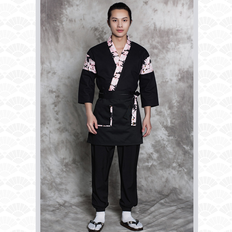 G6202008 เสื้อพนักงานร้านอาหารญี่ปุ่น เกาหลี เสื้อกิโมโน ร้านอาหารญี่ปุ่น สีภาพ S M L XL 2XL G202008 ตัว