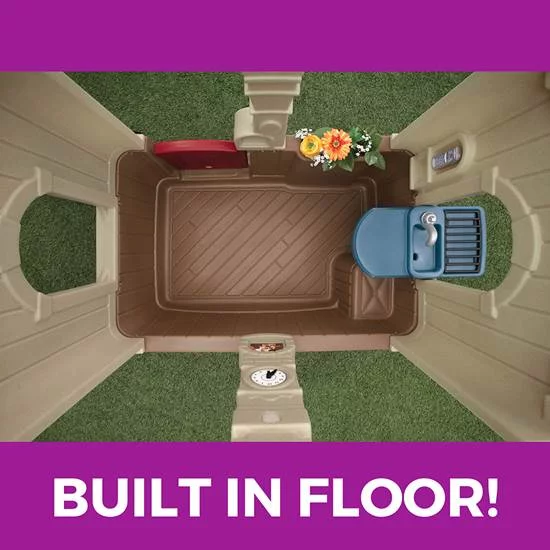 บ้านเด็กเล่นหลังน้อย Step2 Neat & Tidy Cottage II Brown Playhouse Plastic Kids Outdoor Toy ใหม่ล่าสุด