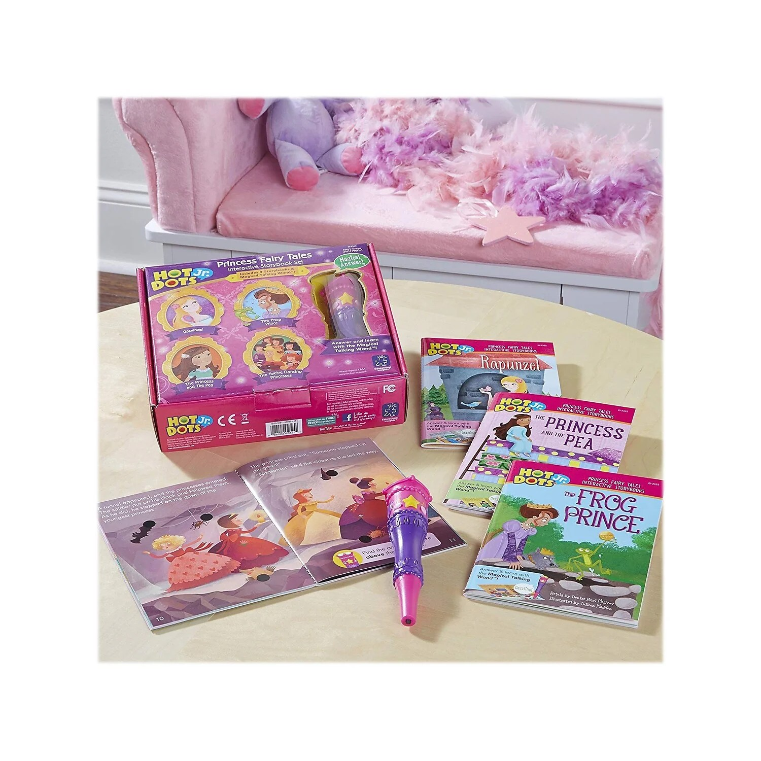 นำเข้า 🇺🇲 Hot Dots Jr. Princess Fairy Tales Storybooks, 4 Books & Interactive Pen, Ages 3+ ชุดหนังสือนิทานแบบโต้ตอบ ราคา 990 บาท