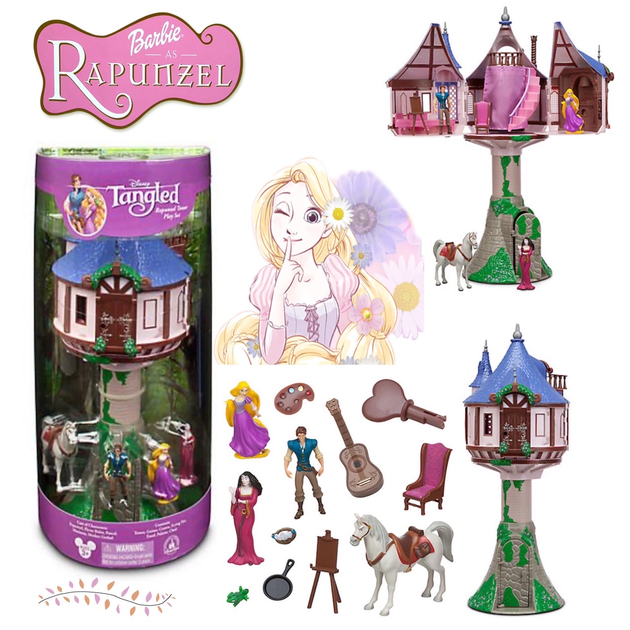 ใหม่ Disney Parks Rapunzel Tower Play Set Tangled Flynn Mother Gothel Maximus ราคา 2990.- บาท