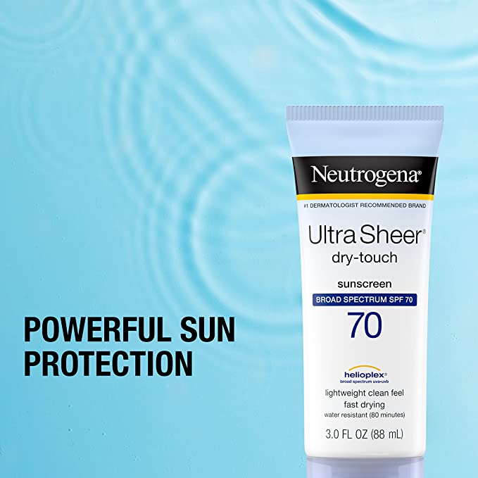 ครีมกันแดดNeutrogena Ultra Sheer Dry-Touch Sunscreen Lotion, Broad Spectrum SPF 70 UVA/UVB ราคา 590 บาท