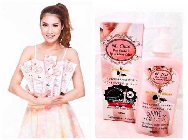 โลชั่นหอยทาก (M.Chue Snail Gluta Whitening Body Lotion)