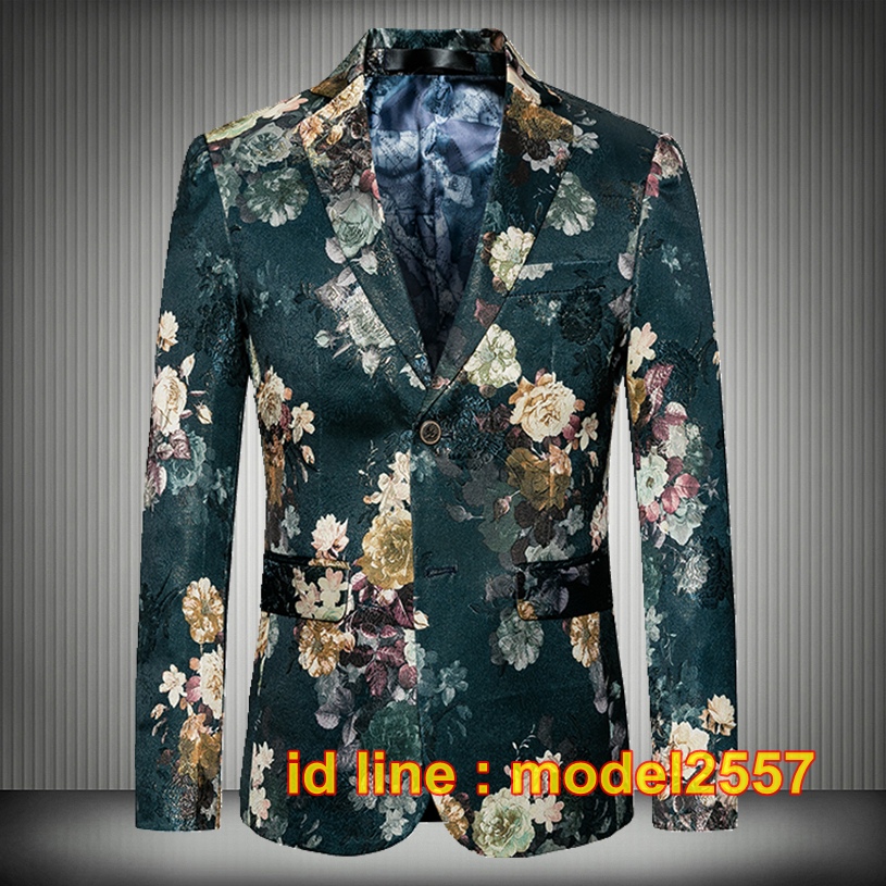 JM6102012 เสื้อสูทลำลองผู้ชายเสื้อสูทงานเลี้ยงพิมพ์ลายแบบตะวันตก JM6102012 ชิ้น