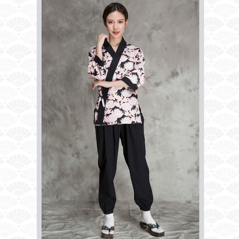 G6202008 เสื้อพนักงานร้านอาหารญี่ปุ่น เกาหลี เสื้อกิโมโน ร้านอาหารญี่ปุ่น สีภาพ S M L XL 2XL G202008 ตัว