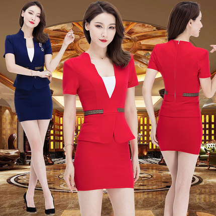 N6202007 ชุดพนักงานไนท์คลับ,Night wear,Tooling Bar Waiter,ชุดพนักงานบาร์,ชุดพนักงานโรงหนัง,ชุดพนักงานโรงละคร แดง น้ำเงิน S-3XL N6202007 ชุด