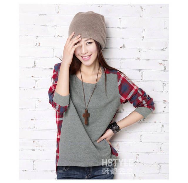UM575705005 เสื้อยืดสาวเกาหลี คอกลม แขนยาวเหลืองหวาน (พร้อมส่ง) UM5705005-L ตัว