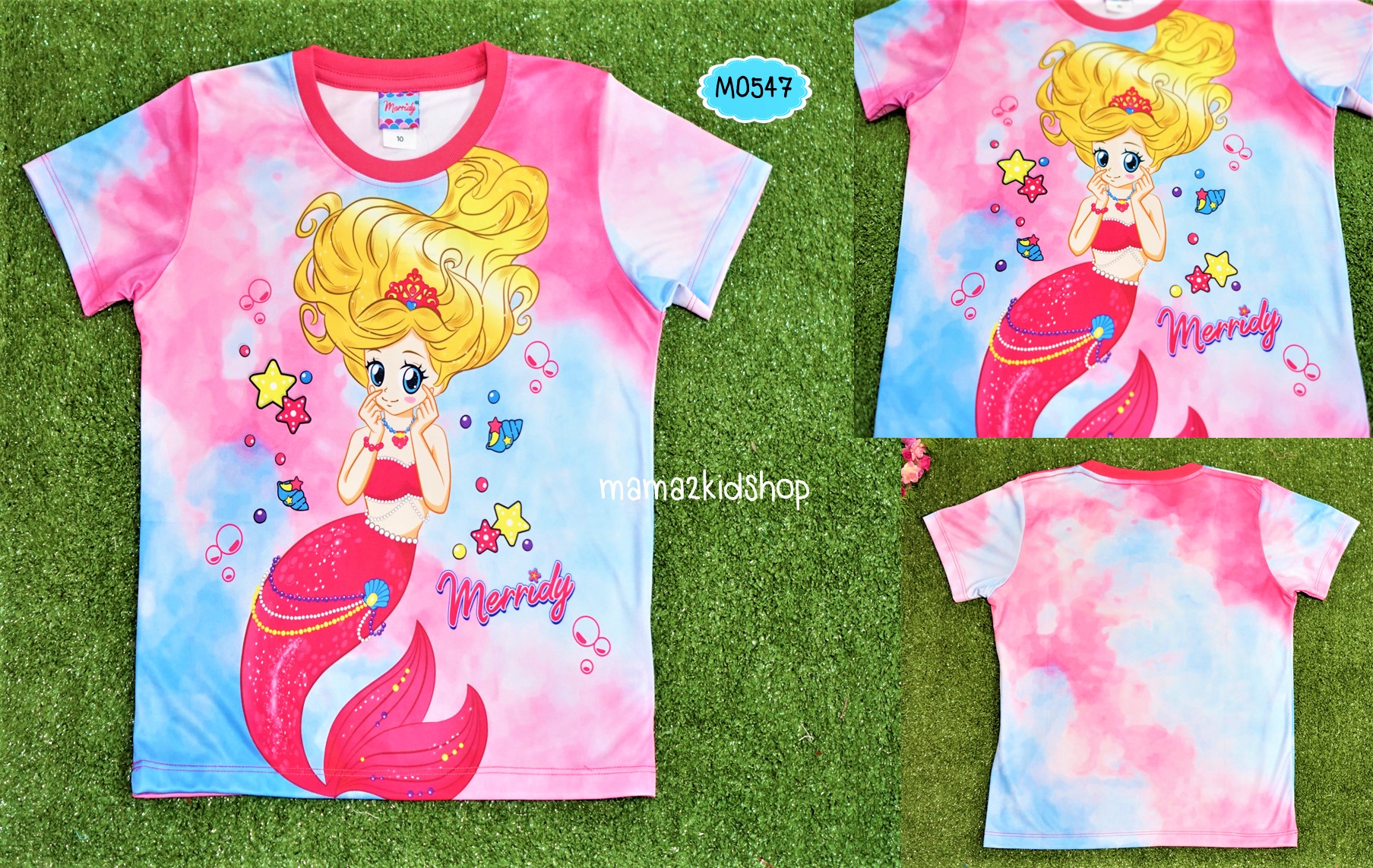 เสื้อยืดลายเมอเมด เสื้อยืดเด็กลายมัดย้อม ลิขสิทธิ์แท้