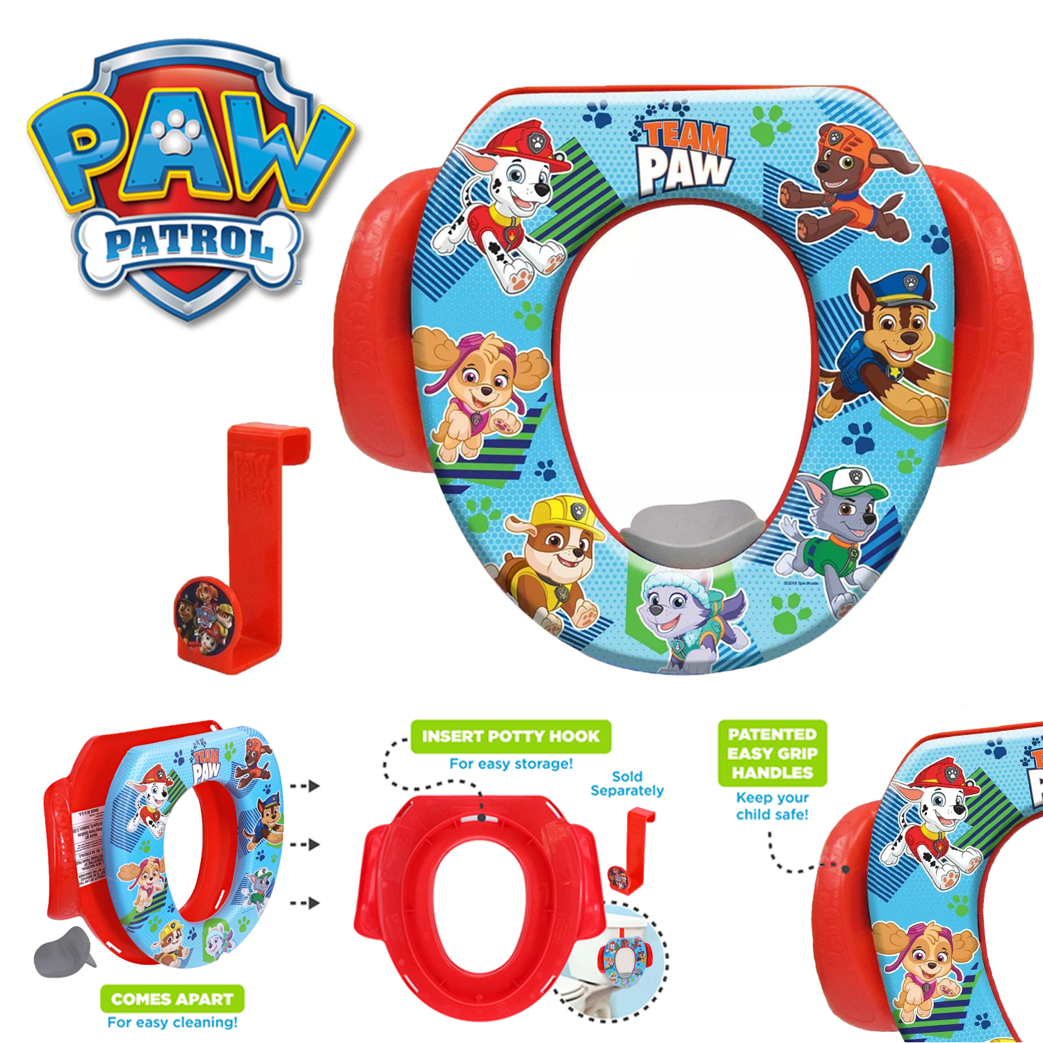 เบาะรองชักโครกเด็ก Paw patrol Soft Potty Seat สีฟ้า