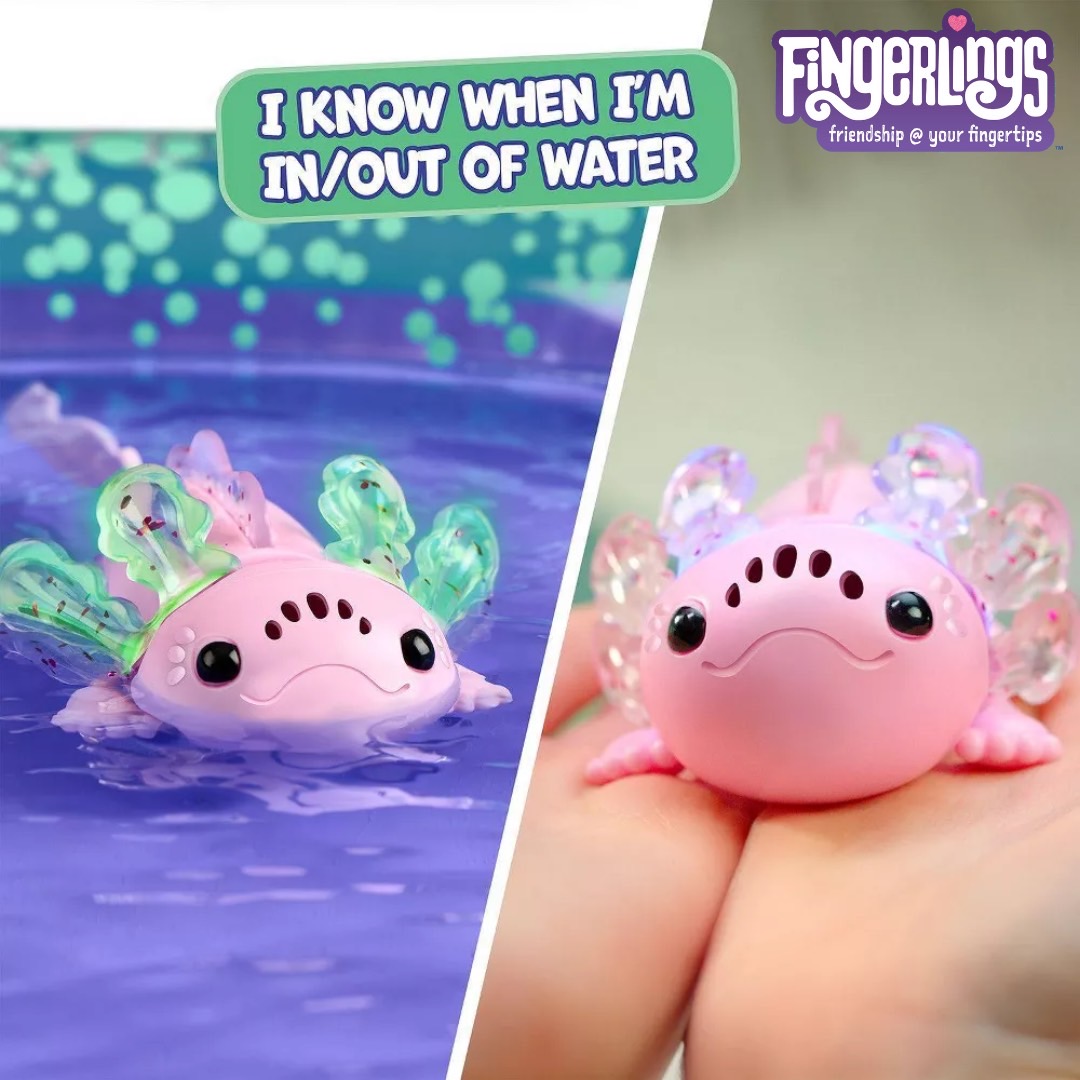 นำเข้า 🇺🇸 🐲 Finger lings Interactive Baby Axolotl Toy with Inflatable Pool, Alix - Pink 🪸 ของเล่นแอ็กโซลอเติลสีชมพู ราคา 1,690 บาท