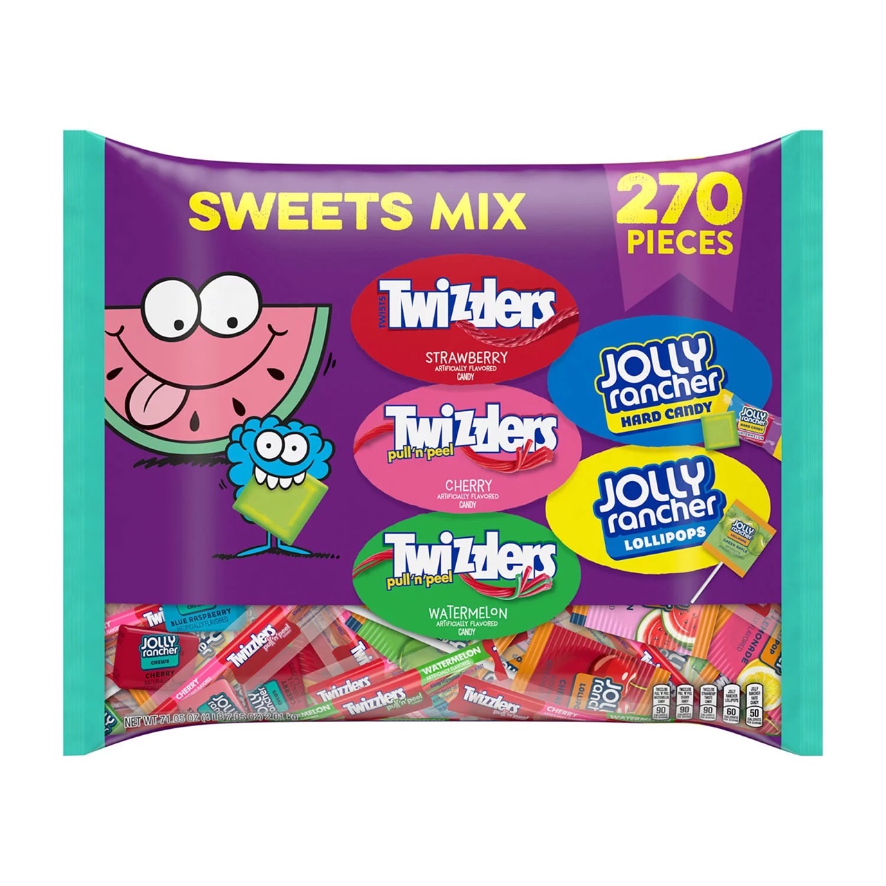 นำเข้า🇺🇸 ลูกอม Sweet Mix~ Twizzlers Strawberry, Cherry Pull'n'Peel, Watermelon Jolly Rancher Hard Candy and Lollipops 270 ชิ้น ราคา 1,990 บาท
