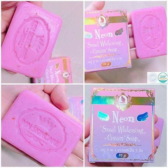 สบู่นีออน สวีท ไวท์เทนนิ่ง ครีม (Neon Sweet Whitening Cream Soap by MN SHOP) โฉมใหม่