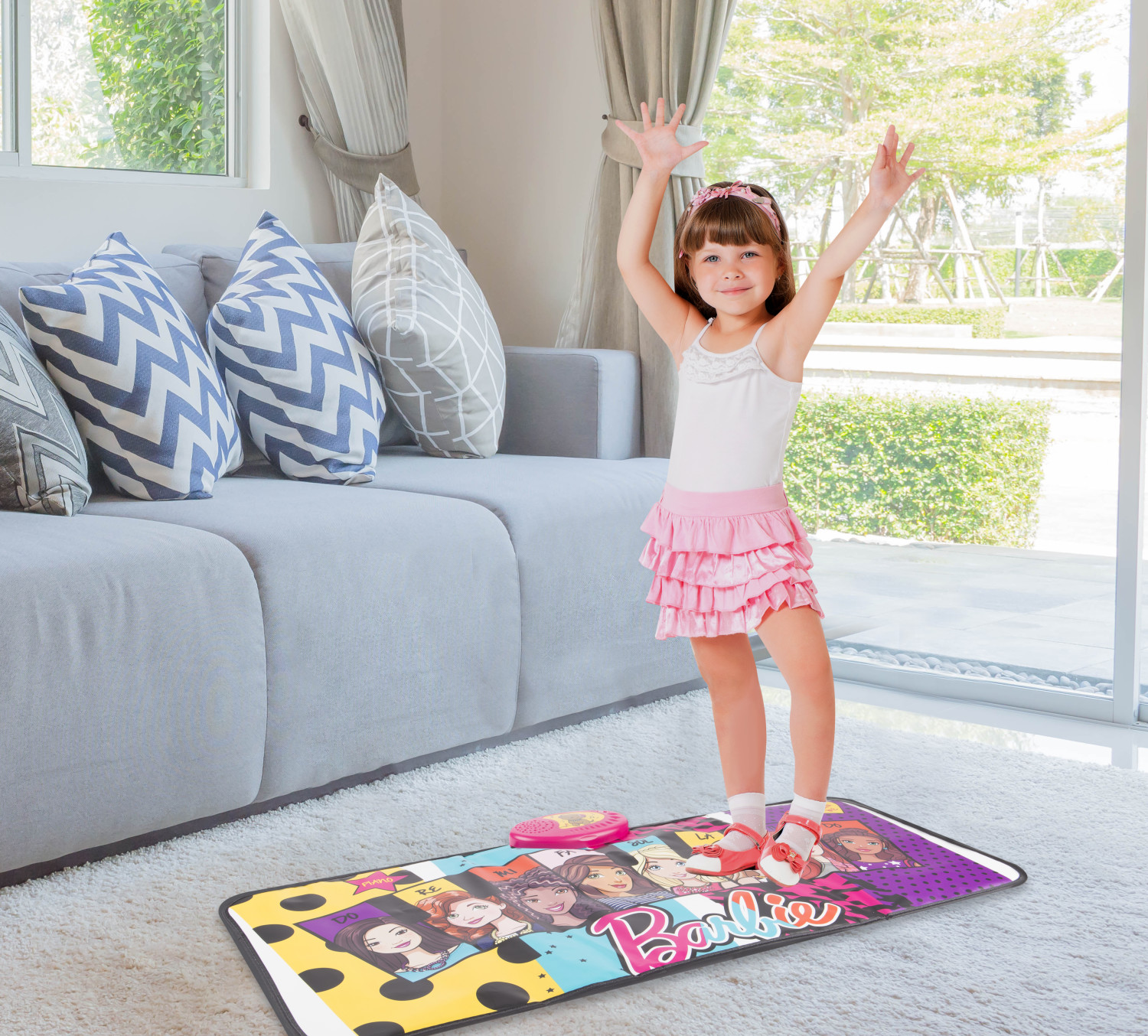 แผ่นคีย์บอร์ดเปียโน ลาย บาร์บี้ Barbie Musical Piano Mat