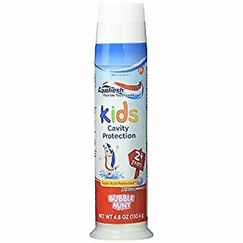 ยาสีฟันเด็กแบบหัวปั๊ม Aquafresh Kids Toothpaste Bubble Mint ขนาด 4.6 ออนซ์