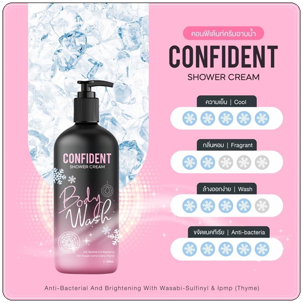 คอนฟิเด้นท์ ครีมอาบน้ำ Confident Shower Cream (แพ็คเก็ตใหม่)