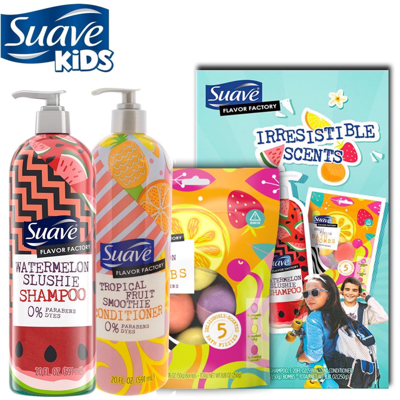 แชมพูและครีมนวด Suave Flavor Factory Irresistible Scents Variety Pack, 3 ct. ราคา 990 บาท