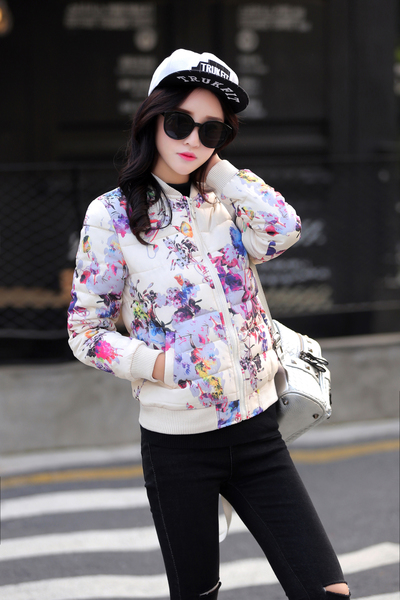 CW5909008 เสื้อโค้ทผู้หญิงหวานพิมพ์ลายดอกไม้หวานเกาหลี(พรีออเดอร์) รอ 3 อาทิตย์หลังโอนเงิน CW5909008 ตัว