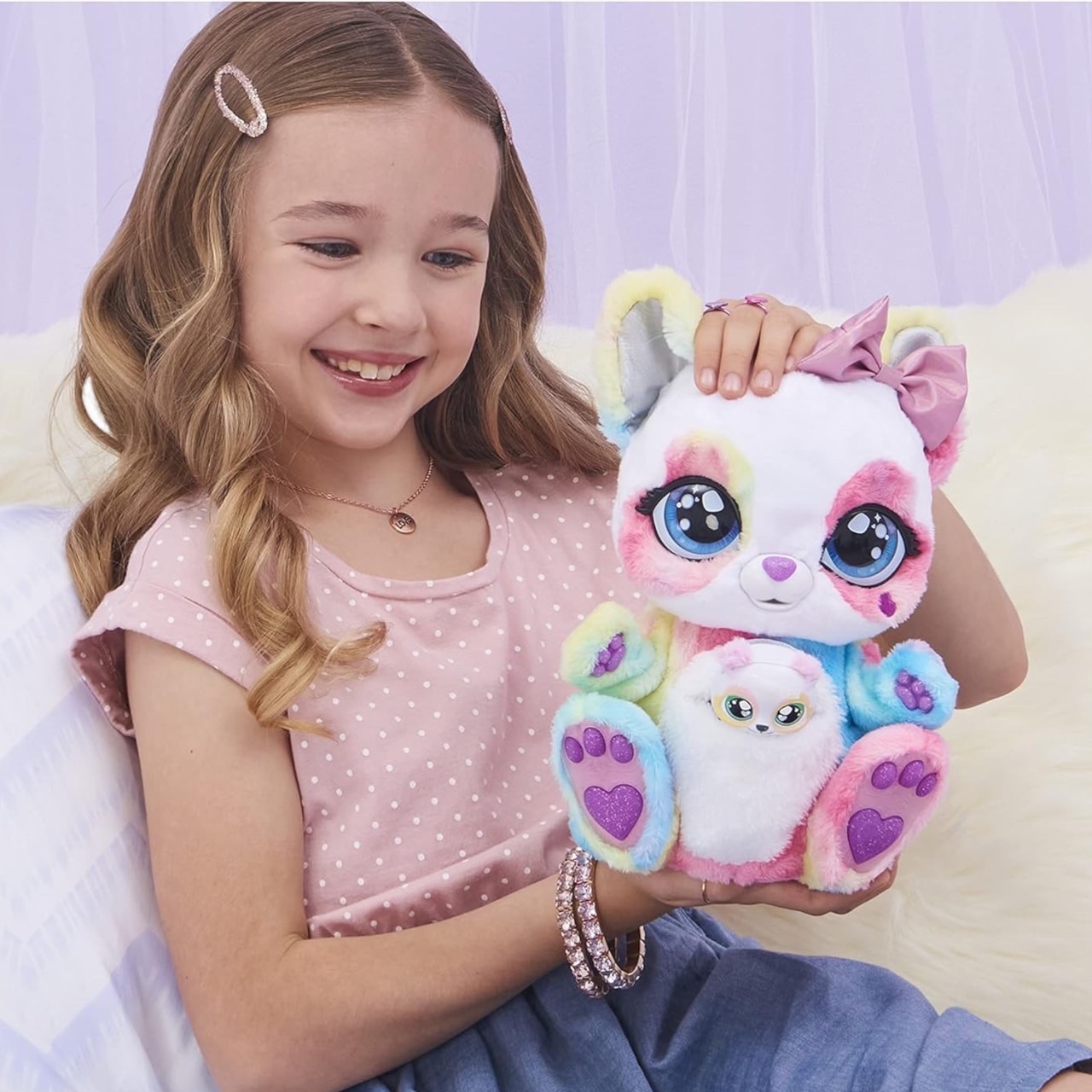 มาม๊าหมี&ลูกน้อยPeek-A-Roo, Interactive Rainbow Plush Toy and Baby with Bonus Bows , สำหรับเด็กอายุ 5ปีขึ้นไป , ราคา 3990 บาท