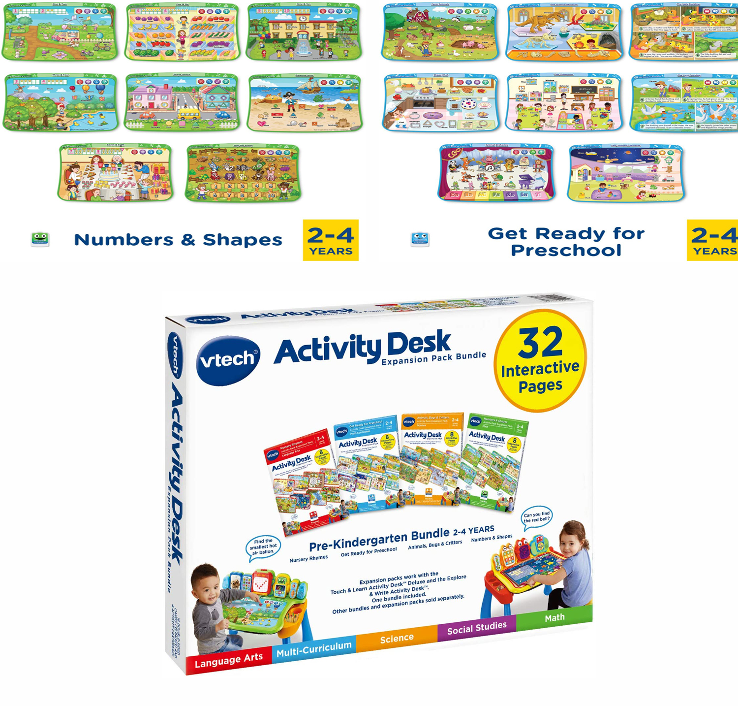 ชุดเสริมก่อนวัยอนุบาล VTech Activity Desk 4-in-1 Pre-Kindergarten Expansion Pack Bundle for Age 2-4 ราคา 3590 บาท