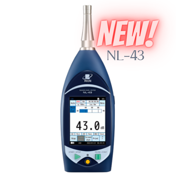 Rion รุ่น NL-43 เครื่องวิเคราะห์เสียงมาตรฐาน,Sounds level meter,JIS C-1516:2020 class 2,frequency range:20Hz~8kHz.