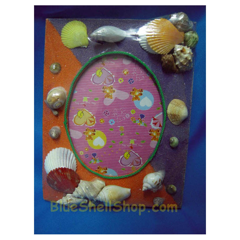 กรอบรูปเปลือกหอยพ่นทรายหลายสี